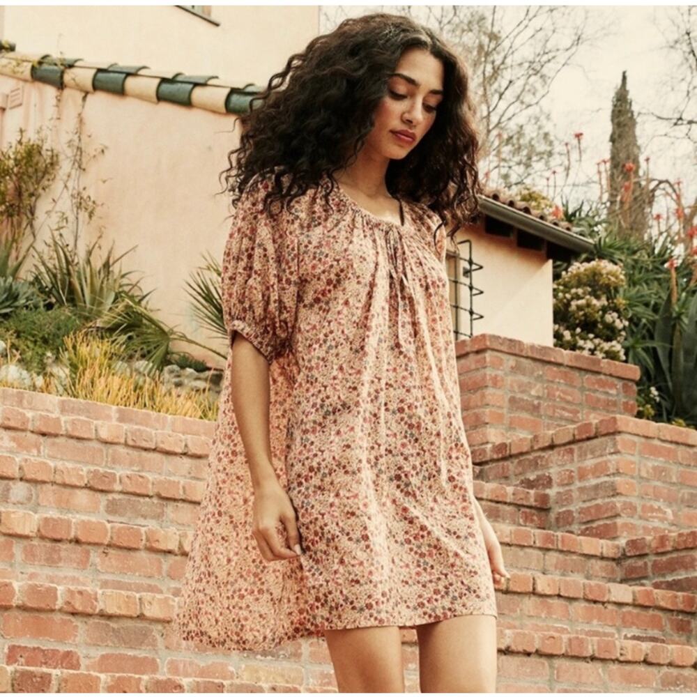 DOEN Chestnut Mini Dress in Pink Valley Floral S